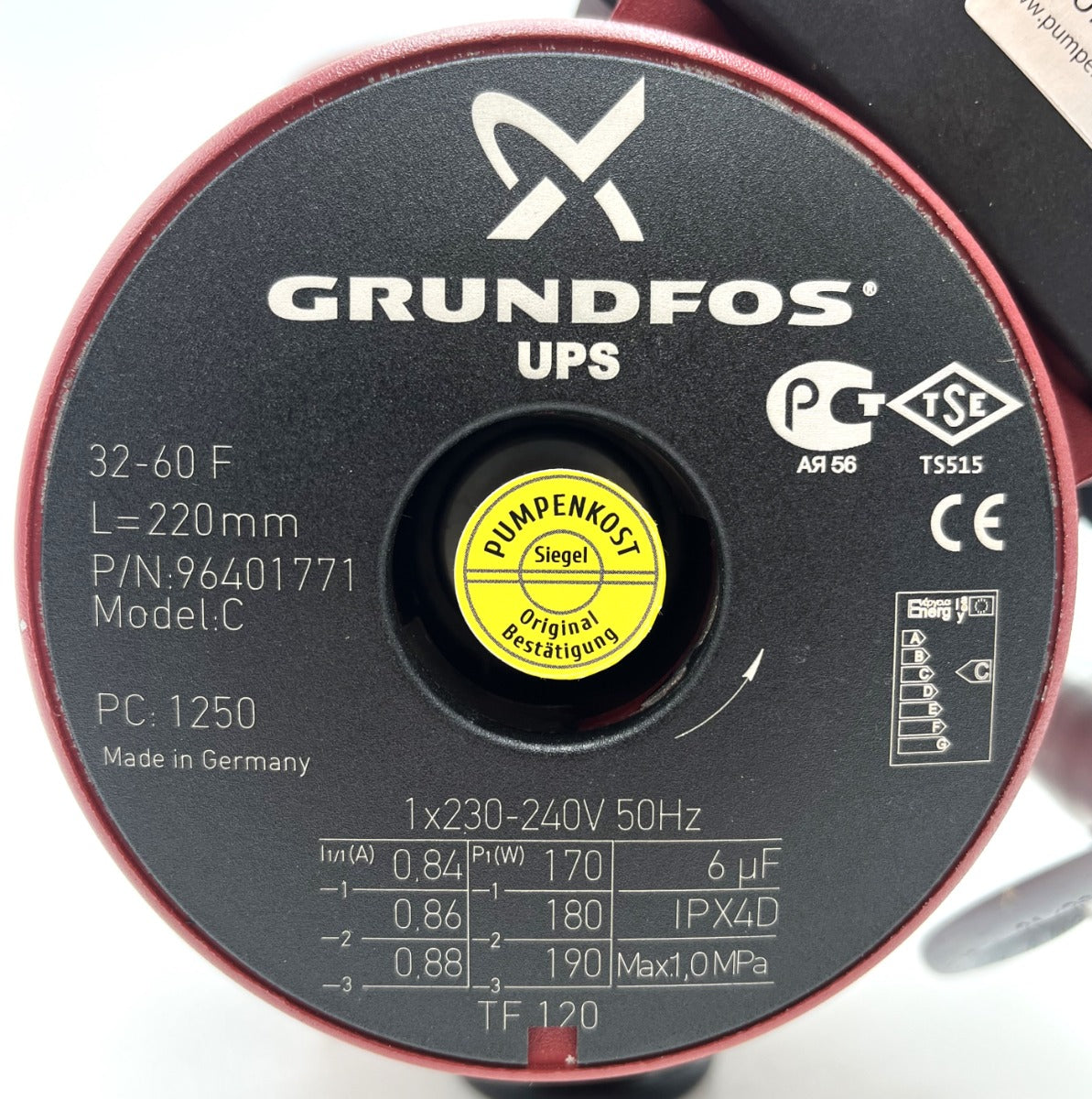 Grundfos UPS 32-60 F Heizungspumpe 1x230V Umwälzpumpe 220mm P15/78