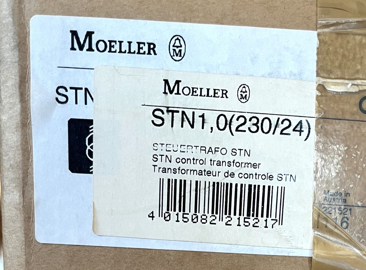 Moeller Transformator  STN 1,0  Trafo  pri. 230 V  sek. 24 V  1 kVA  T9/1001