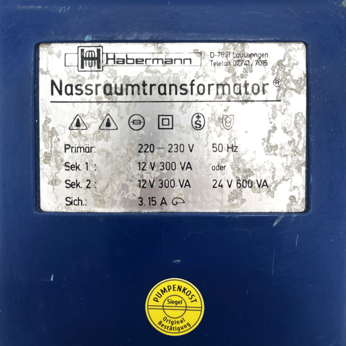 Habermann Transformator Nassraum - Trafo  pri.220-230 V  sek.2x12 V oder 24 V  T9/1006