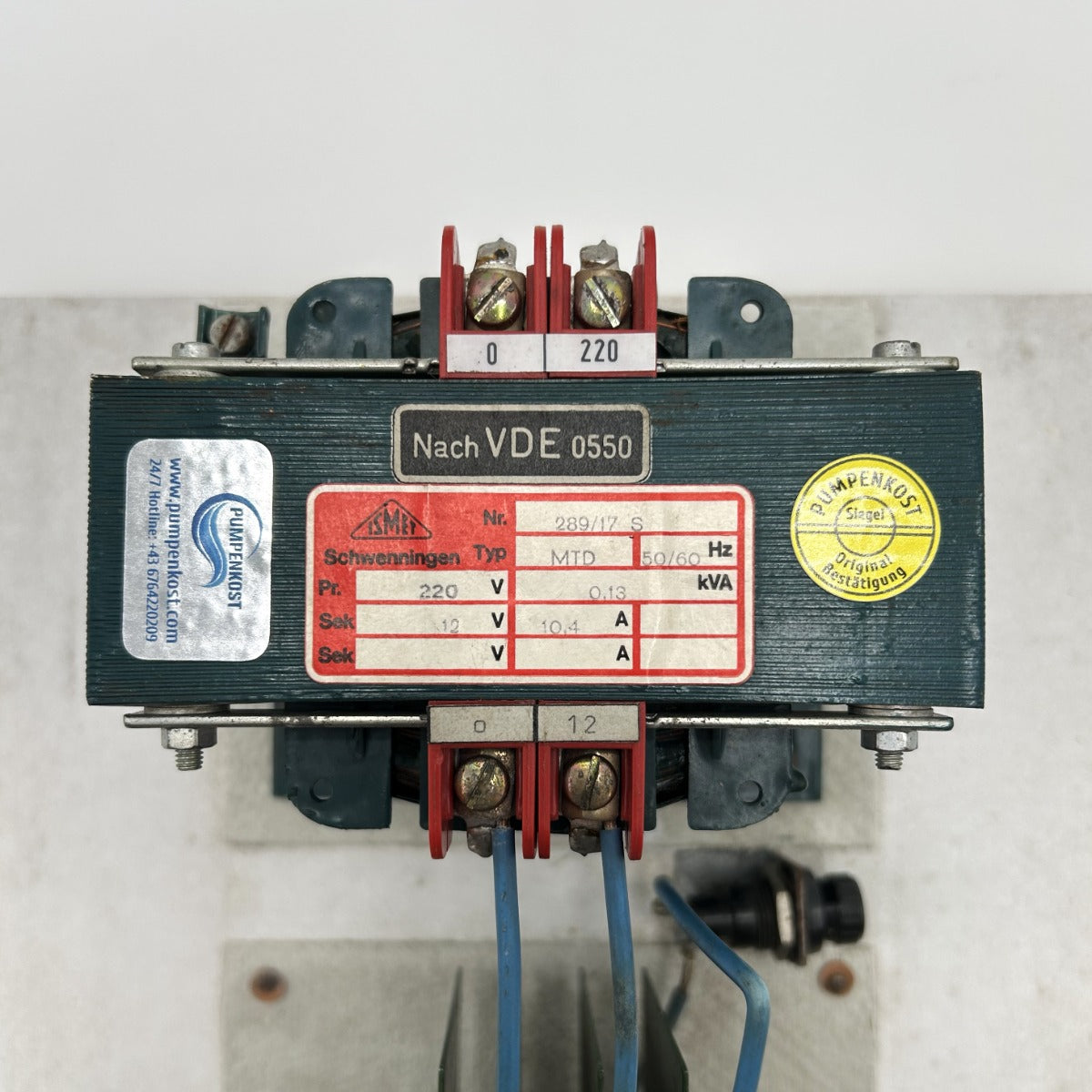 Trafo Ismet  MTD 289/17S Transformator pri.220V  sec.12V 10,4A  T9/1060