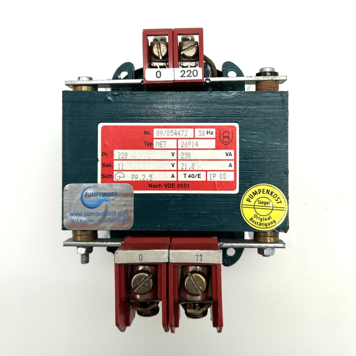 Trafo ISMET Transfomator pri 220 sec 11 V  22 A 250 VA  T9/121