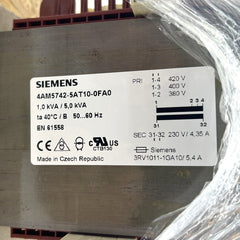 Transformator 400/230V 1 KVA SIEMENS 4AM5742-5AT10-0FA0  T9/119