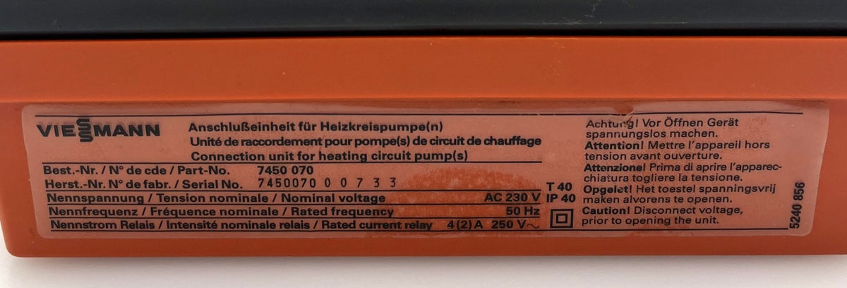 Viessmann Anschlusseinheit für Heizungspumpen Nr. 7450 070
