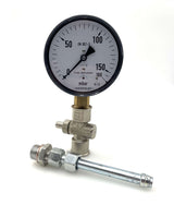 Weishaupt Druckmanometer 160 mbar mit Manometerhahn & Adapterstück – EN 837-3 | S10/26
