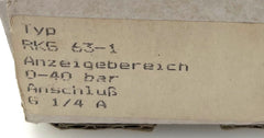 Druckmanometer RKG 63-1 | 0–40 bar | 1/4 Zoll Anschluss | Zeigerflüssigkeitsdämpfung | S10/118