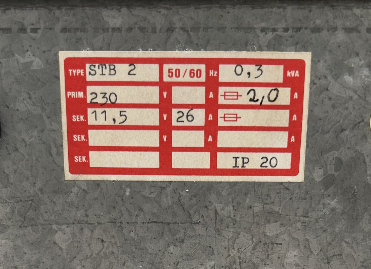 Transformator STB 2  2-Kammer Trafo  pri.230V  sek.11,5V 300VA  T9/1008