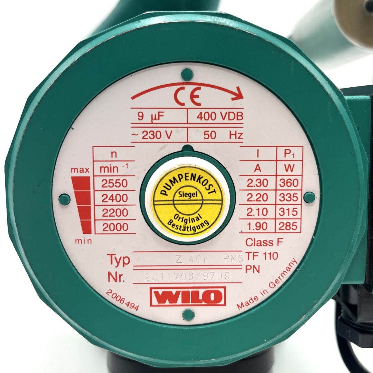 Wilo Z40r 1x230V 250  Zirkulations- Heizungspumpe P9/463