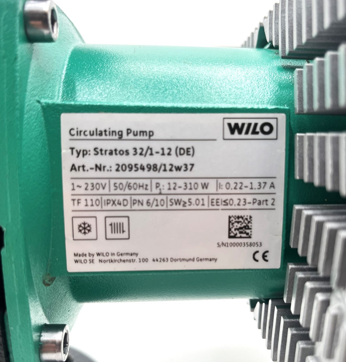 Wilo Stratos 32/1-12 Hocheffizienzpumpe 1×230V Heizungspumpe 220mm P13/534