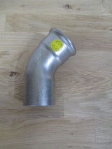 Press Bogen 45 Grad 54 mm Edelstahl Fitting Heizung K17/144