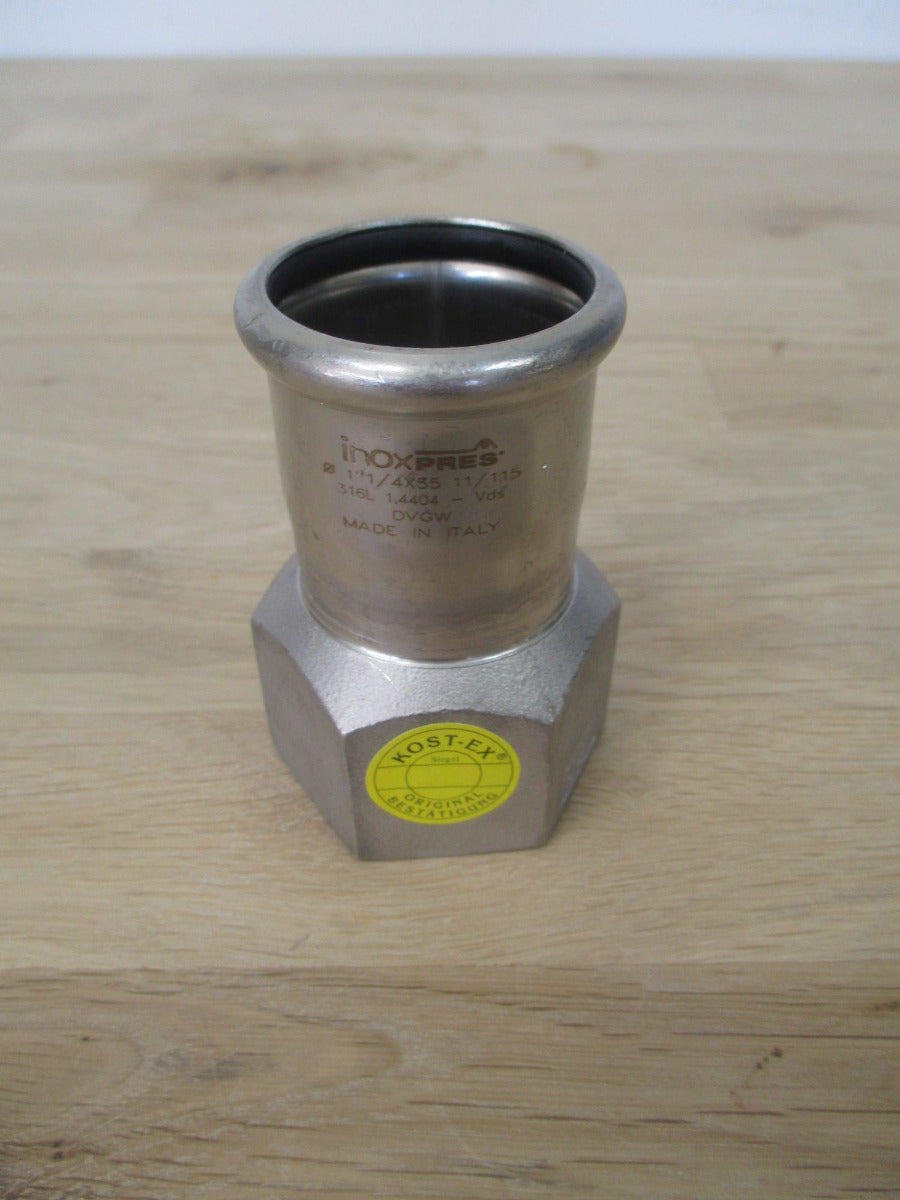 Inox Übergangsmuffe 1 1/4 x 35 mm IG Edelstahl 1.4404 Press Fitting K17/221 