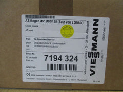 Viessmann AZ Bogen 2 Stück 45 Grad 80/125 mm 7194324 Öl Brennwertkessel K17/239