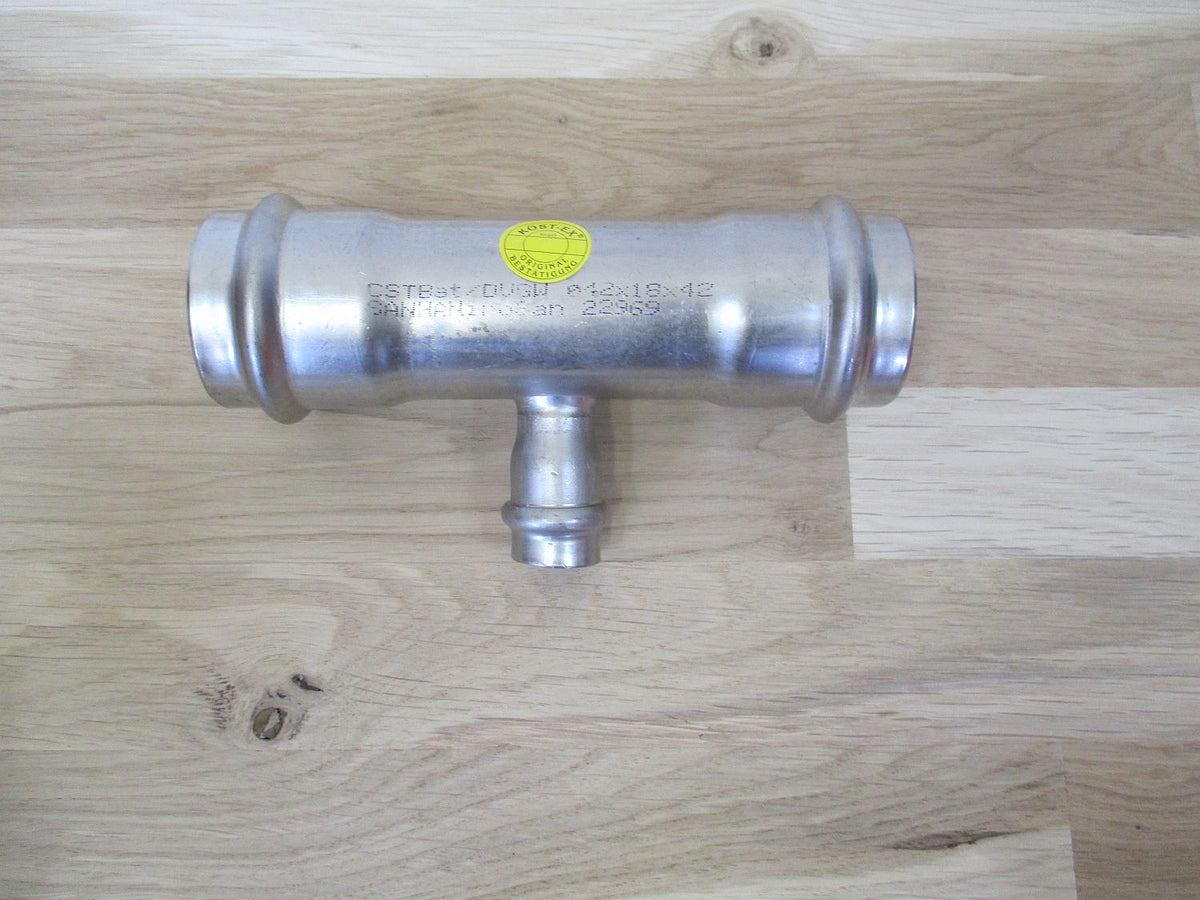 Sanha NiroSan T - Stück  42 x 48 x 42 mm Edelstahl 22969 Press Fitting K17/24
