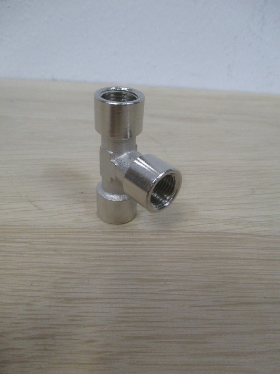 T - Stück mit Innengewinde 1/4 Zoll Messing vernickelt Fitting K17/276