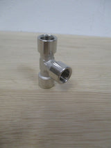 T - Stück mit Innengewinde 1/4 Zoll Messing vernickelt Fitting K17/276
