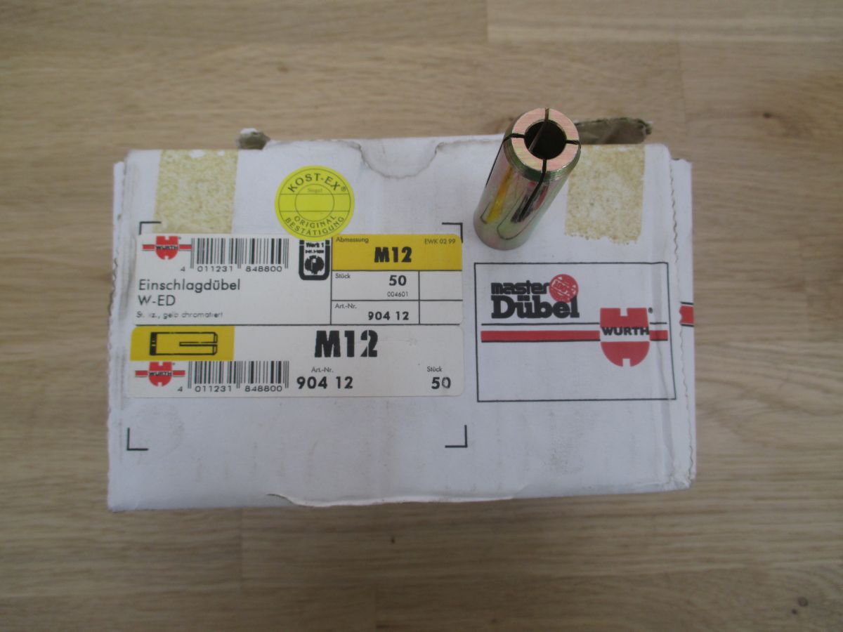 Würth Einschlag Dübel W - ED M 12 Master Dübel Betonwand Beton K17/290