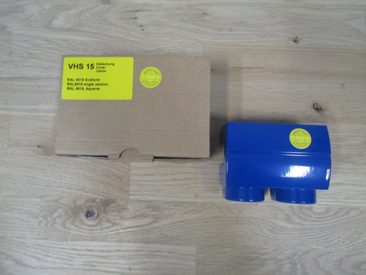 Abdeckung VHS 15 Ventil Badheizkörper RAL 9016 Eckform Durchgang K17/297