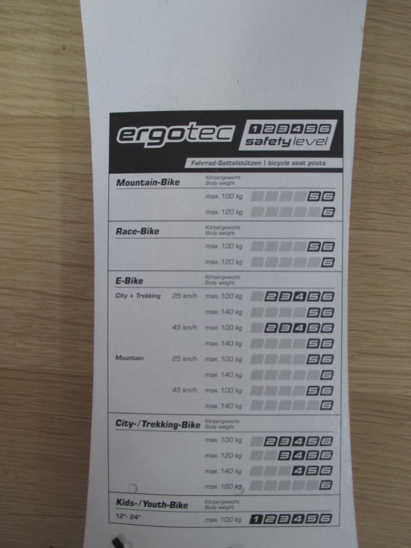 ergotec 2 Sattelstütze Teleskop Feder Sattelstütze 350 mm Länge K17/307