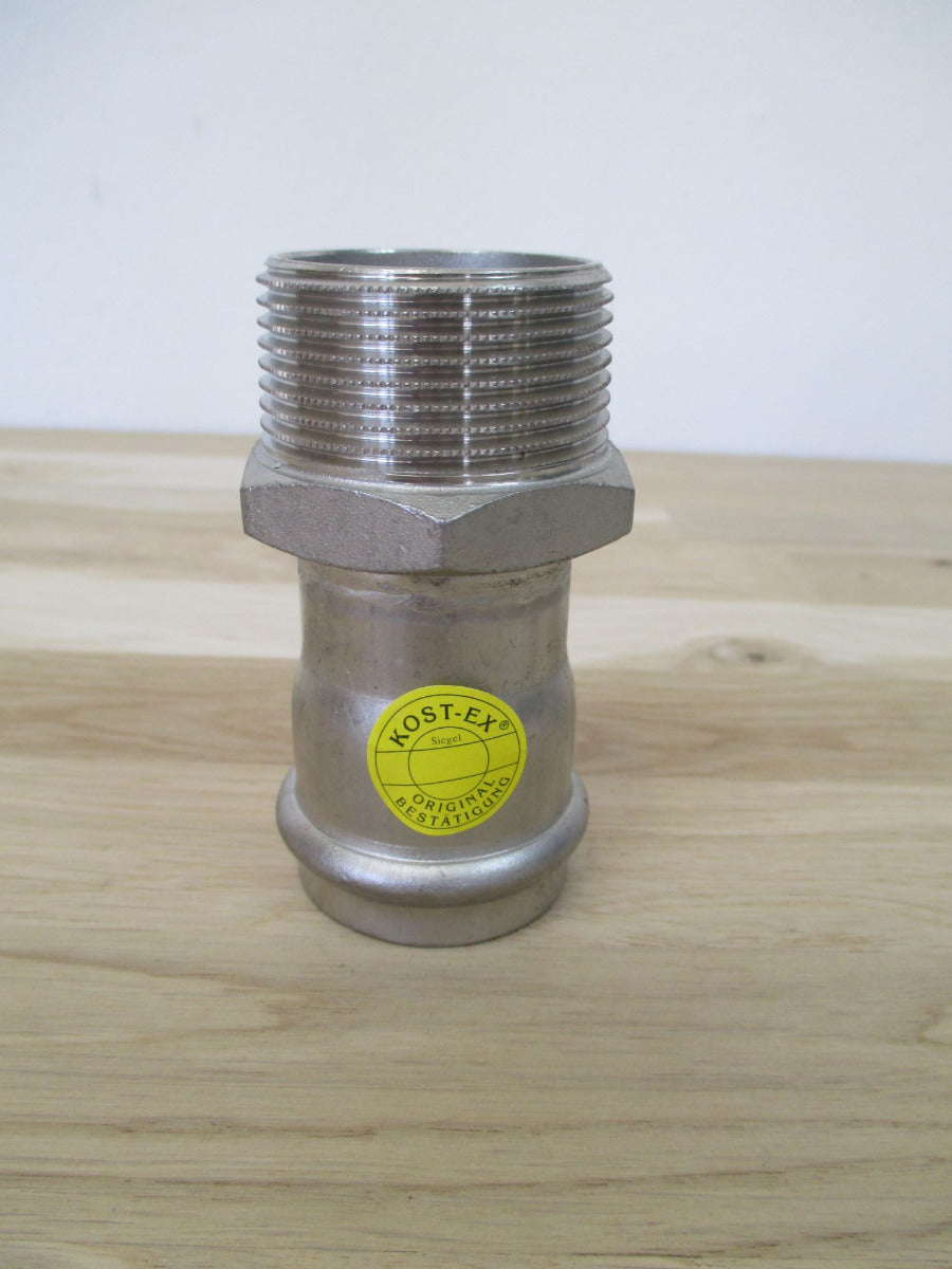 Sanha NiroSan Übergangsnippel 35 x 1 1/4 AG Zoll Edelstahl Press Fitting K17/31