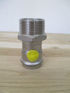 Sanha NiroSan Übergangsnippel 35 x 1 1/4 AG Zoll Edelstahl Press Fitting K17/31