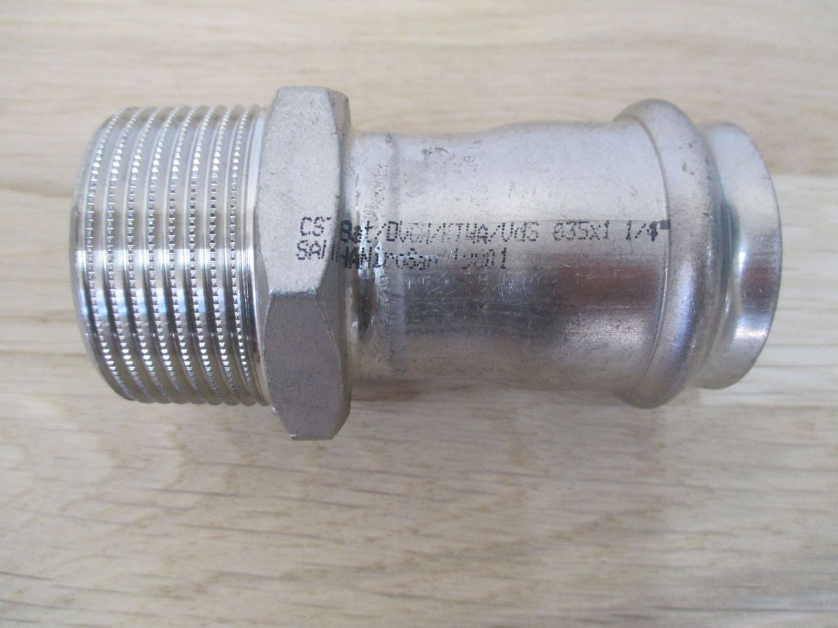 Sanha NiroSan Übergangsnippel 35 x 1 1/4 AG Zoll Edelstahl Press Fitting K17/31