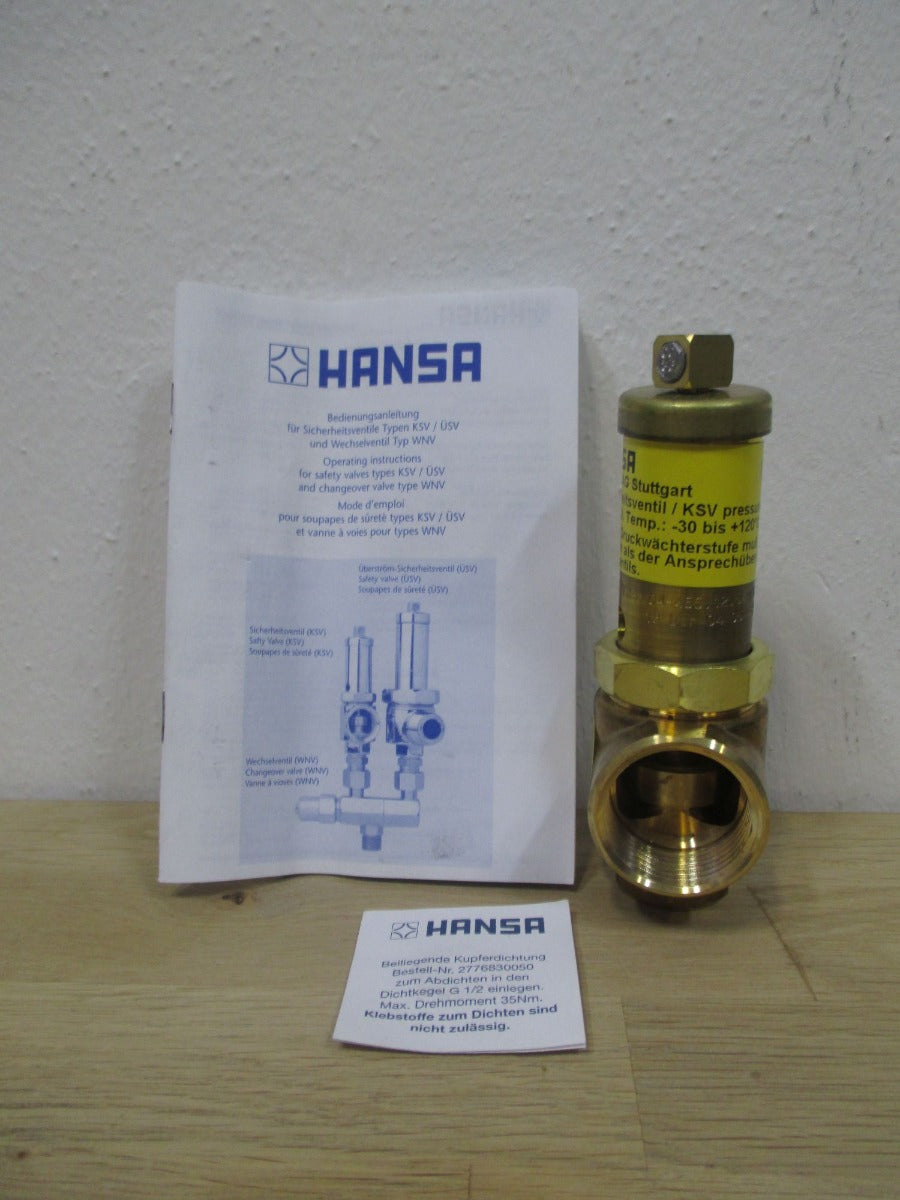 Hansa KSV Sicherheitsventil Halbzoll 2442180050 Rotguss Ventil K17/335