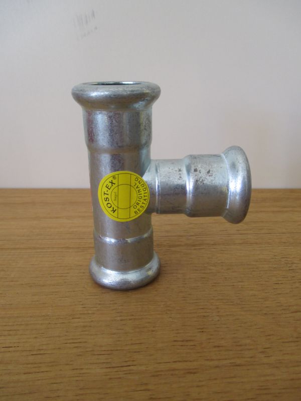 T- Stück 22 x 22 x 22 mm C-Stahl verzinkt Press Fitting K17/373