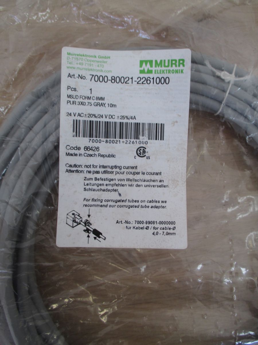 Murr Elektronik Ventilstecker MSUD Form C 8 mm 24 V AC L=10 m K17/392