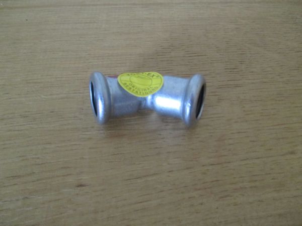 Press Bogen 45° 15 mm Sanha Edelstahl Press Fitting Nirosta K17/453 
