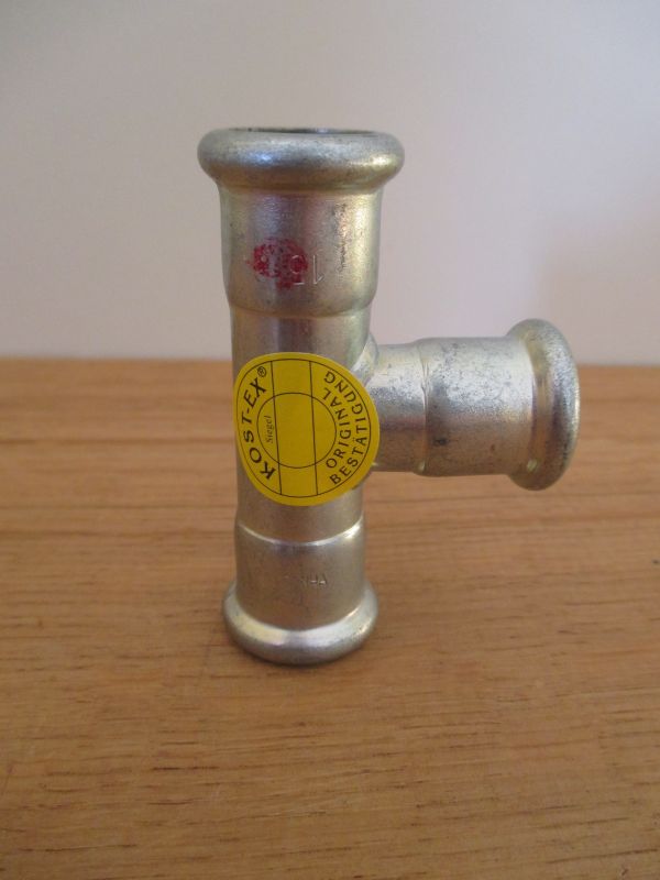 T - Stück Sanha 15 x 15 x 15 mm C - Stahl Press Fitting K17/462 