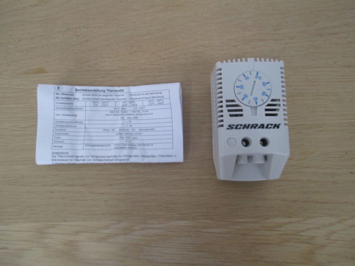 Schrack Lüftungsthermostat IUK08566 Schließer Schaltschrank Thermostat K17/481
