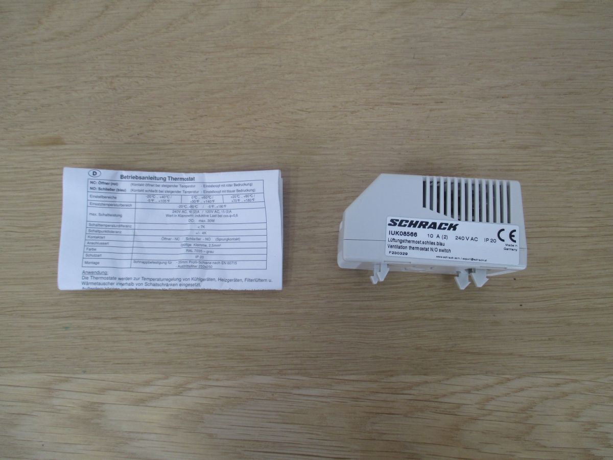 Schrack Lüftungsthermostat IUK08566 Schließer Schaltschrank Thermostat K17/481