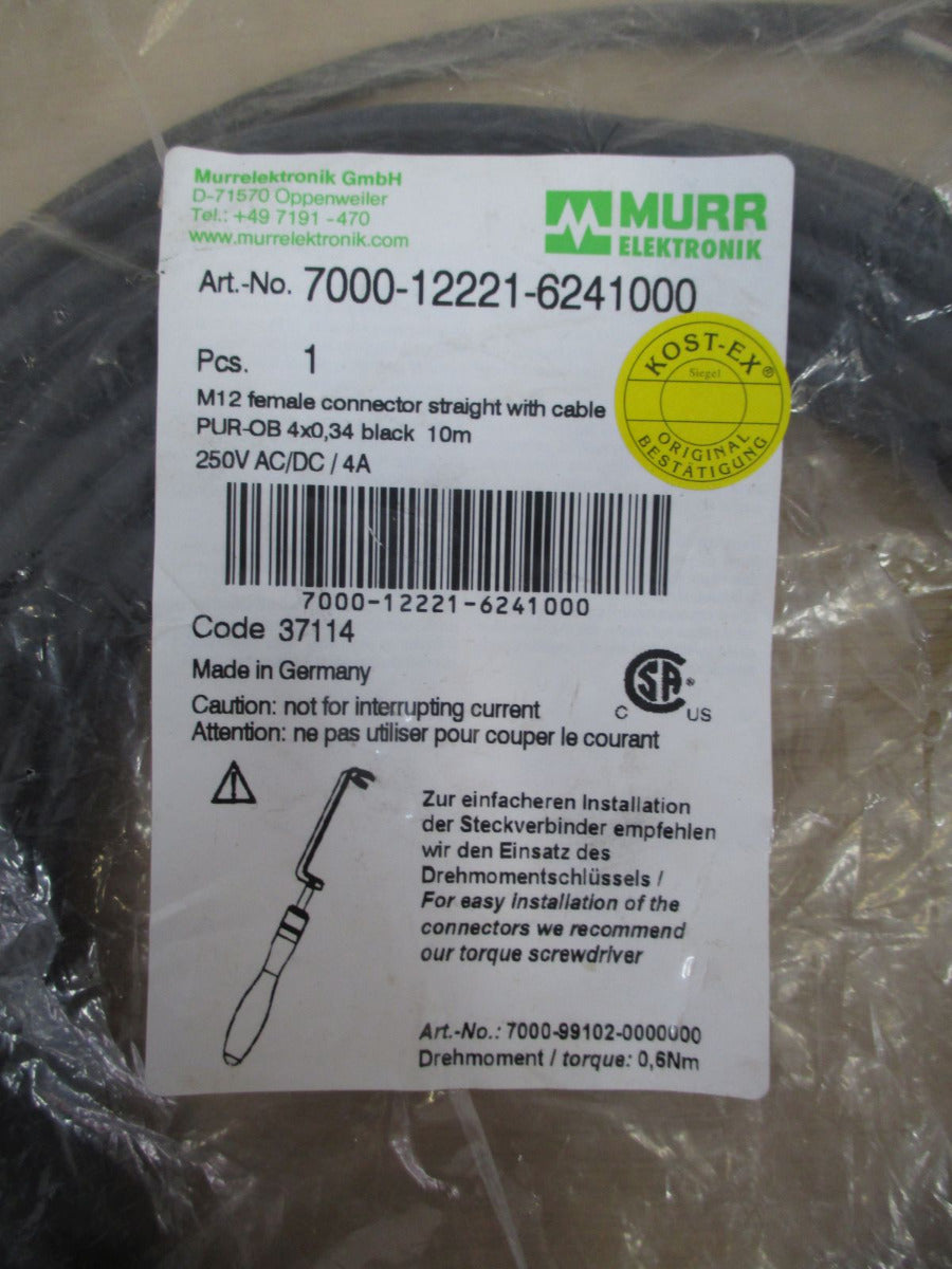 Murrelektronik Buchse M12 PUR-OB 4 x 0,34 schwarz 10 m Kabel K17/487