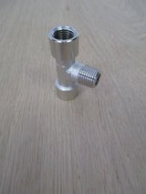T- Stück Verschraubung AG und IG 1/4 Zoll Messing vernickelt K17/521 