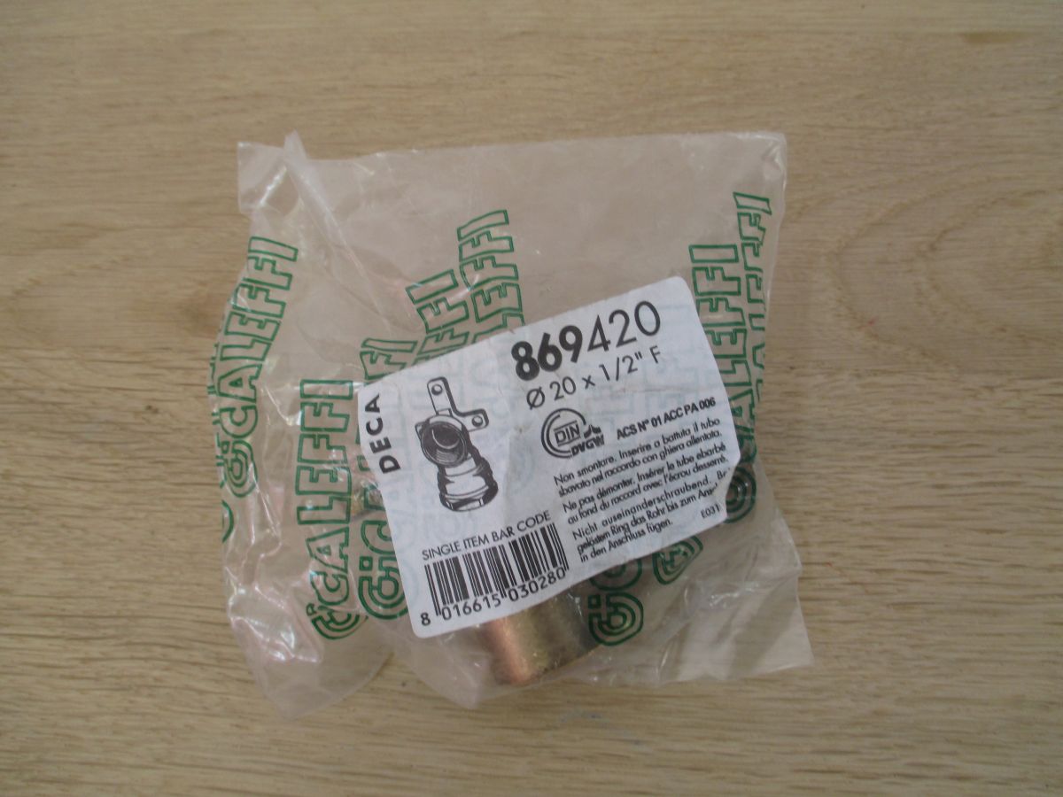 Fitting Caleffi DECA Winkel Verschraubung DN 20 x 1/2 Zoll Messing K17/616
