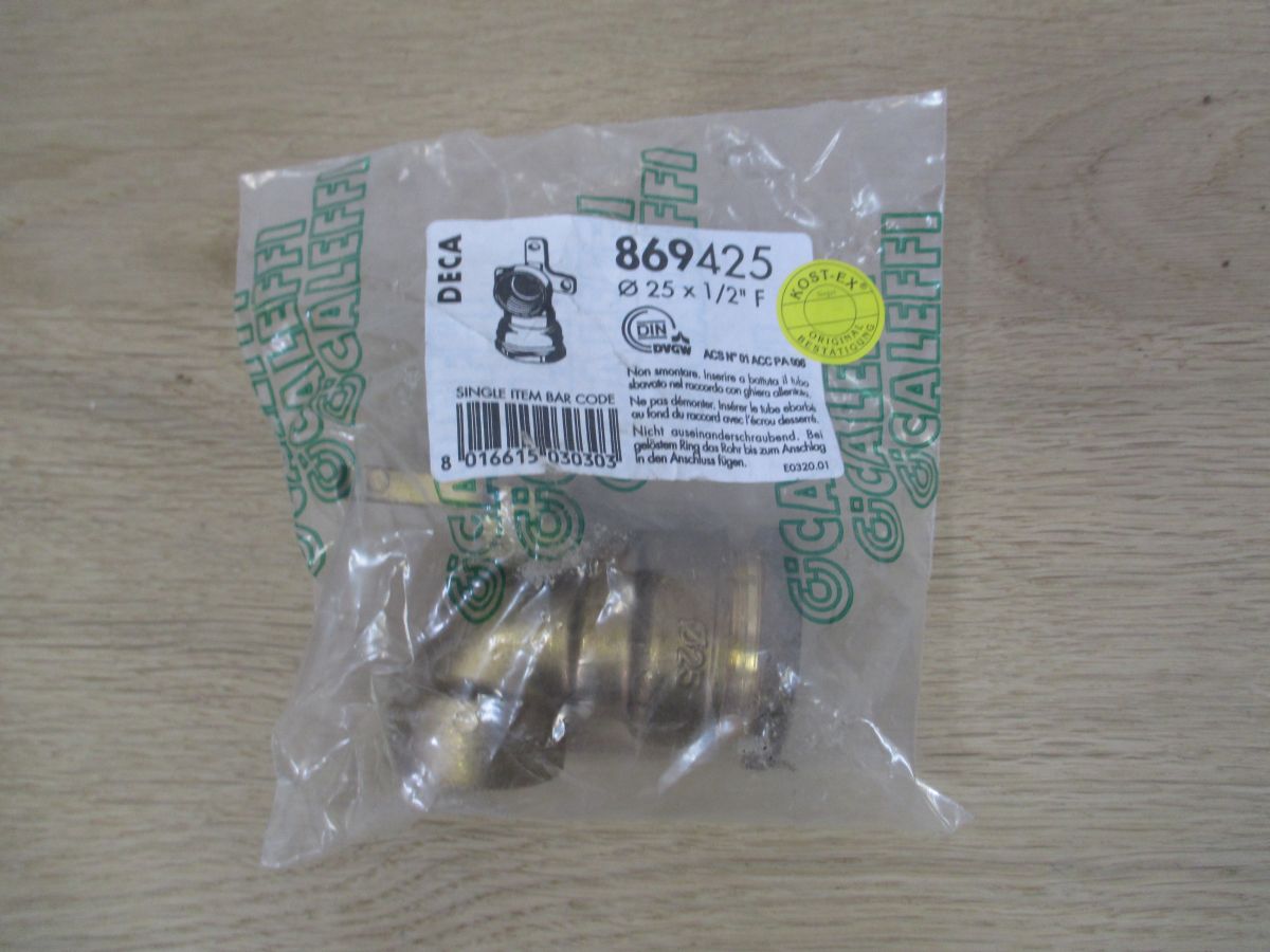 Winkelverschraubung DN 25 x 1/2 Zoll F  Caleffi Deca  Nr. 869425   K17/619