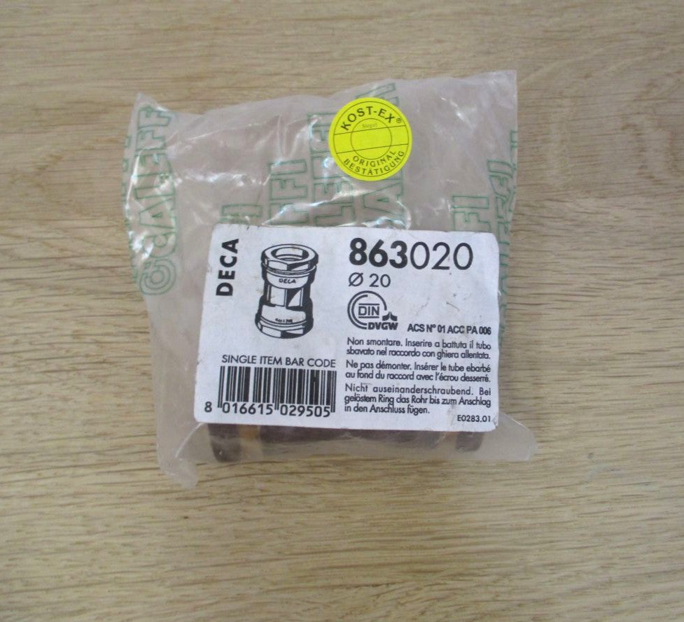 Caleffi Deca Kupplung DN 20 Muffe Nr.: 863020 Messing PE Rohr Verbindung K17/704