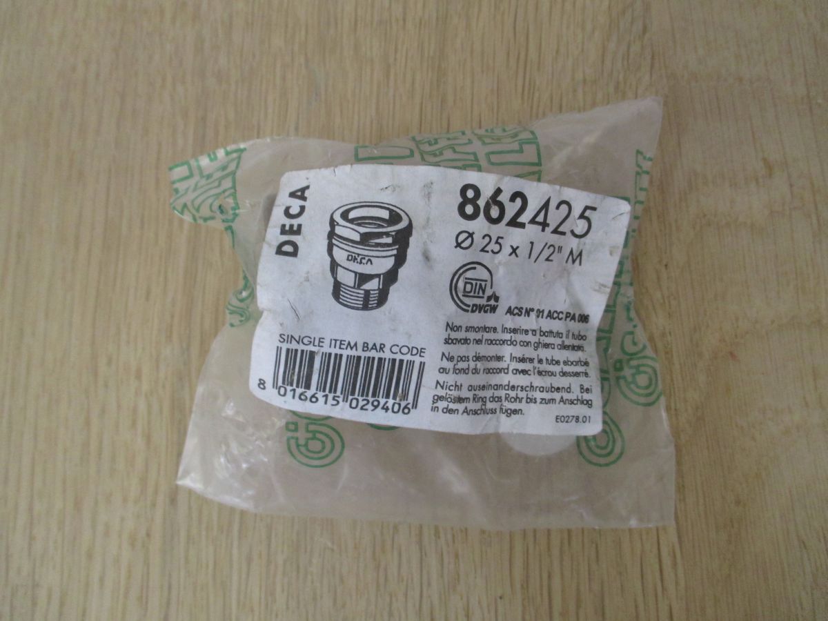 Caleffi Deca Anschluss Verschraubung 25 x 1/2 AG Nr. 862425 Fitting K17/742