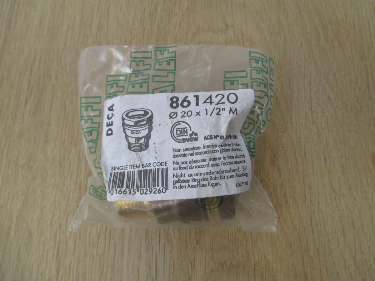 Caleffi Deca Anschlussverschraubung 20 x 1/2 AG Nr. 861420 Fitting K17/746