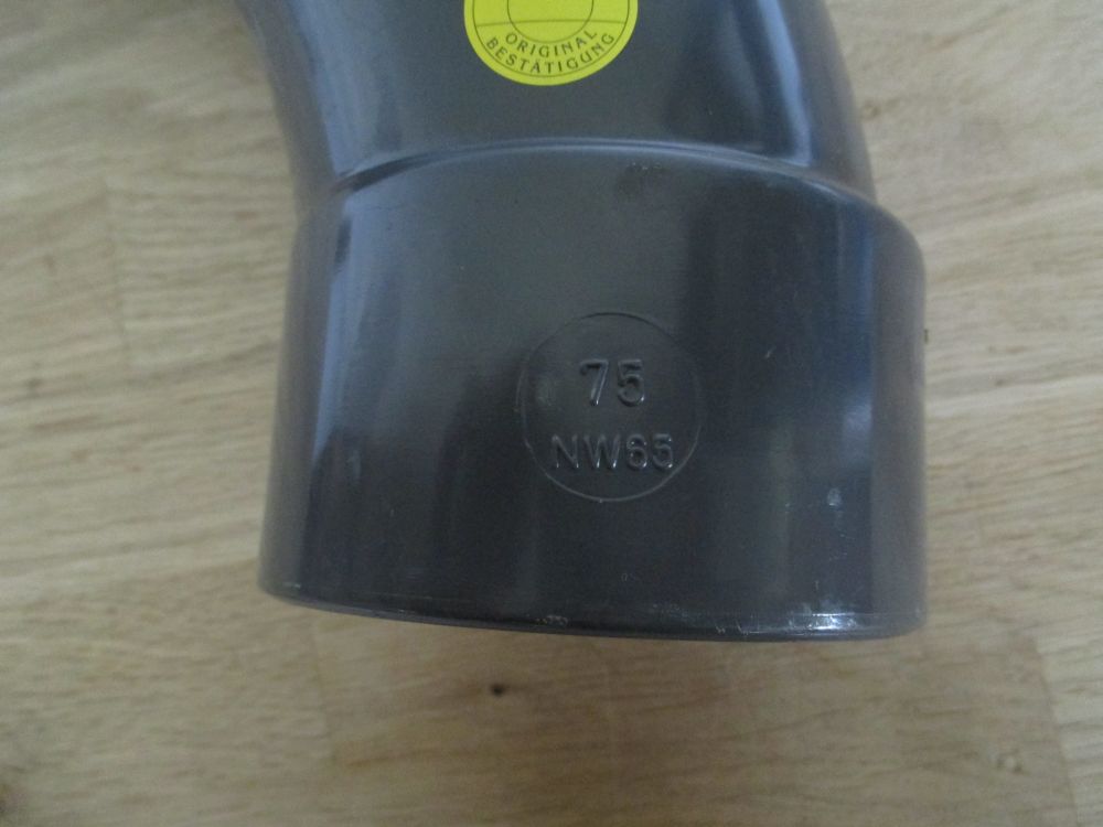 PVC Rohr Bogen 90° 75mm Klebemuffe Teichbau Sanitär Pool K17/962
