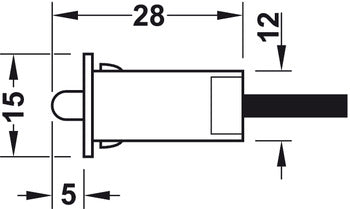 Häfele Tür Kontaktschalter D 12 mm 833.89.059 Möbel Endschalter K18/114