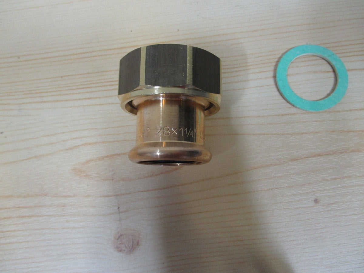 SANHA-Rotguss halbe Verschraubung flachdicht Pressfitting 8359g 28x1 1/4 Zoll K18/147