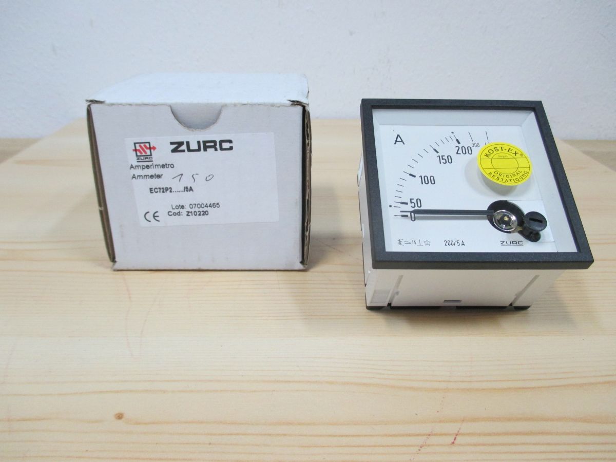 Zurc Ampermeter EC72P2 200 / 5A Einbau Strommesser KOST-EX K18/223