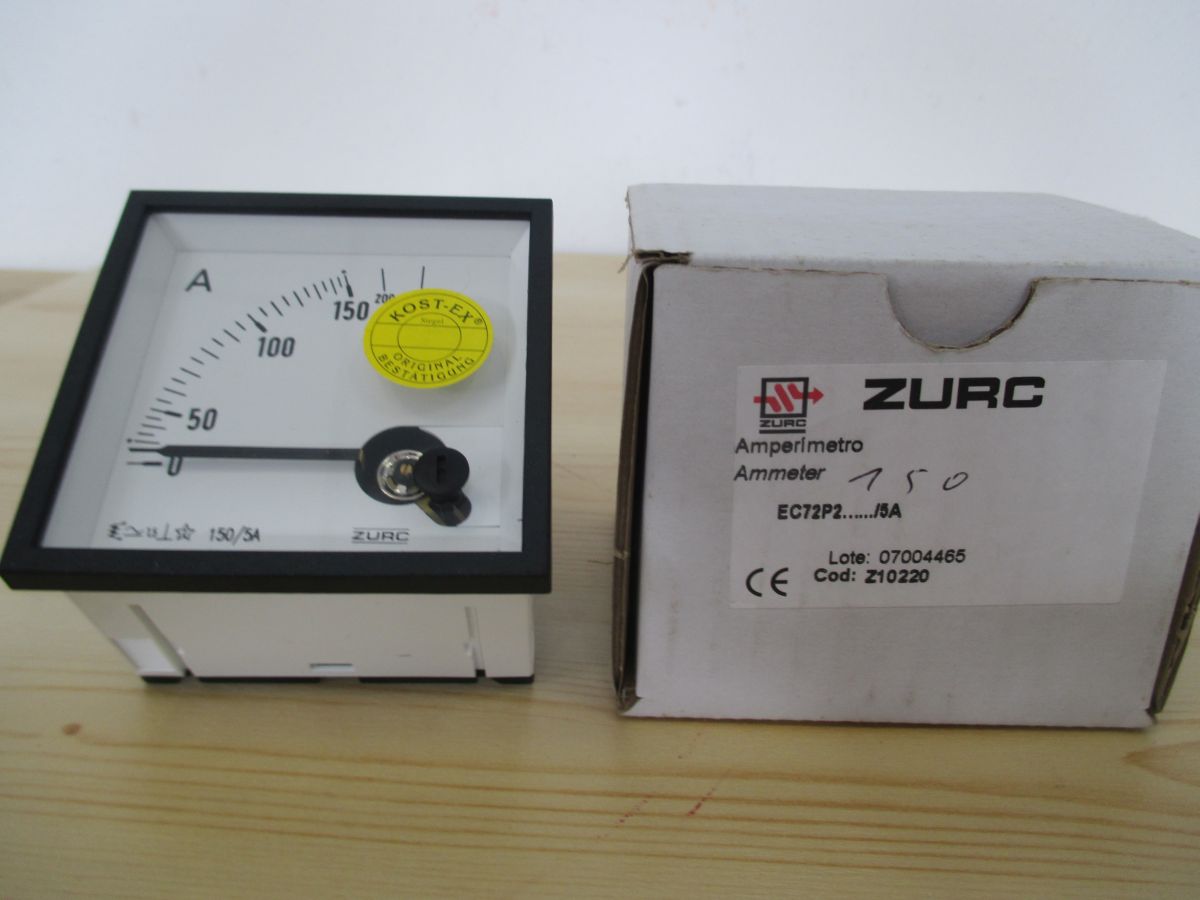 Zurc Ampermeter EC72P2 150 / 5A Einbau Strommesser KOST-EX K18/231