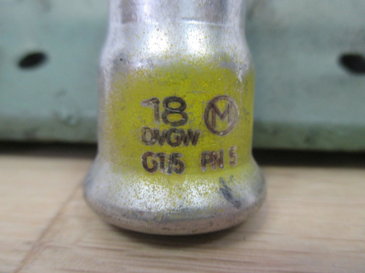 Bogen Edelstahl 18mm 90° 1 Muffe DVGW GT/5 PN5 Gasfitting Gelb KOST-EX K18/242