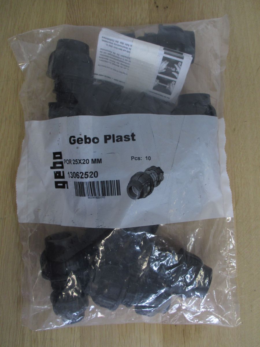 Gebo Kupplung POR 25x20 mm Verschraubung 13062520 Muffe reduziert K18/27