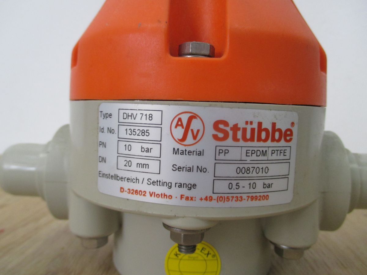 STÜBBE DHV 718 Druckhalteventil DN 20 mm Nr. 135285 PN 10 Bestnr.:K18/325