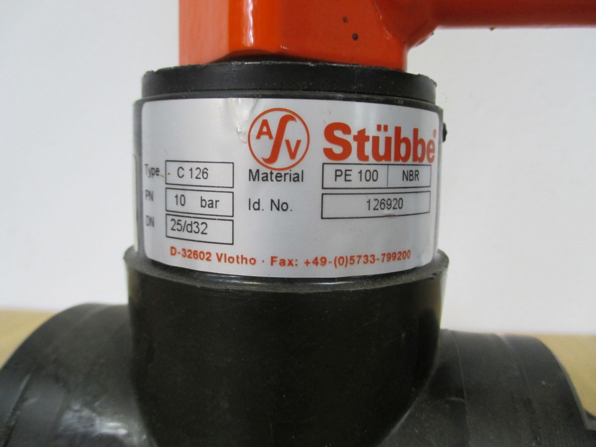 Stübbe C 126 Kugelhahn DN 25 d 32 PE 100 NBR Nr. 126920 Pumpenkost K18/337