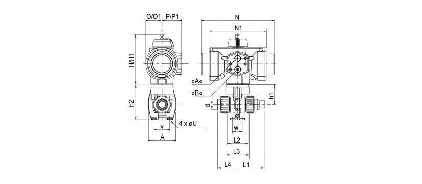 Stübbe Profi 101 Kugelhahn pneumatisch DN 25 PN 10 Pumpenkost K18/340