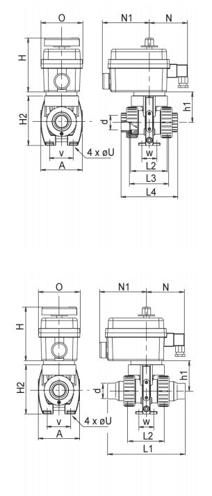 STÜBBE Profi 101 Kugelhahn DN 25 d 32 elektrisch PN 16 Pumpenkost K18/343