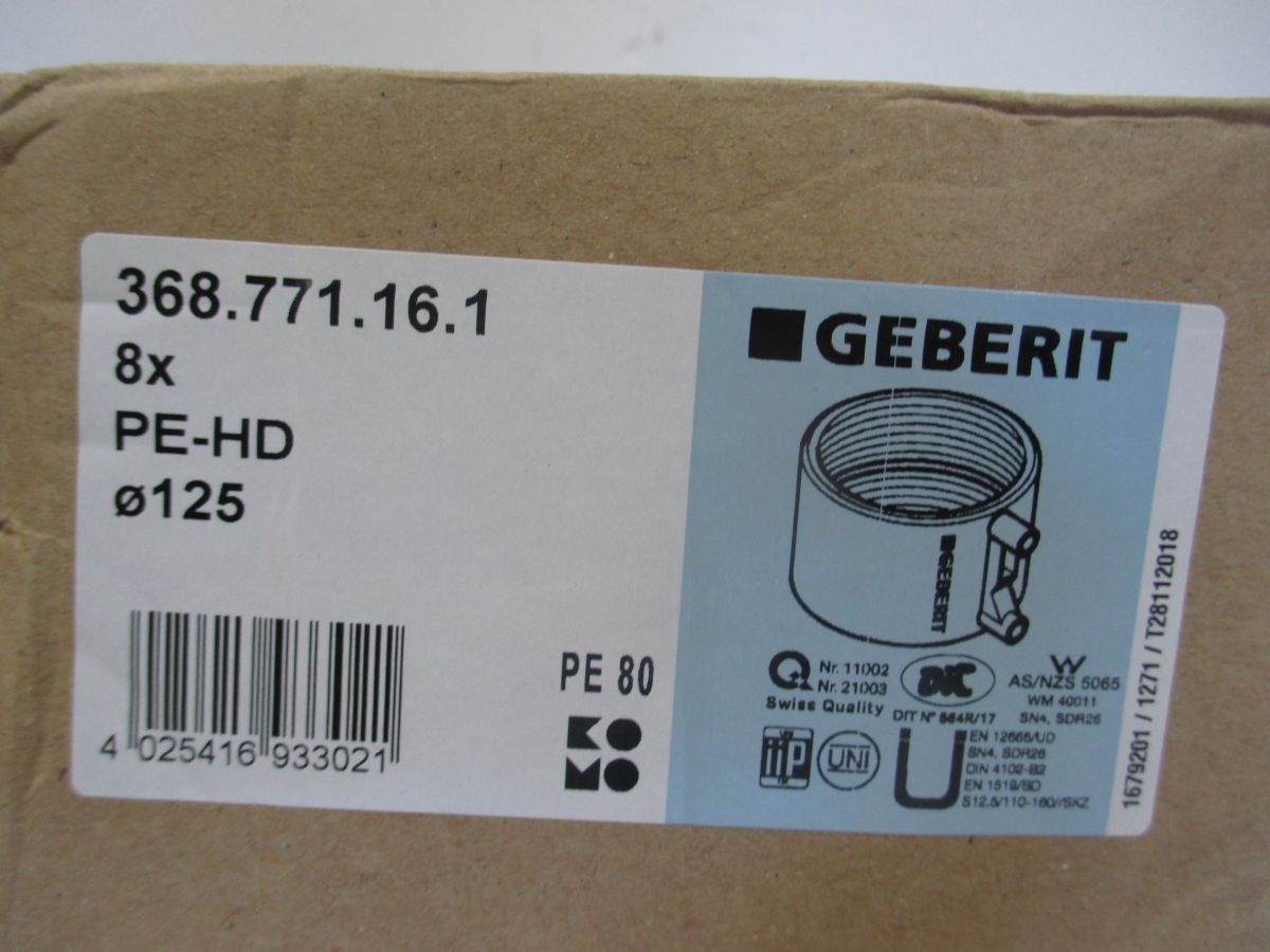 Geberit PE-HD Elektroschweißmuffe DN 125 Nr. 368.771.16.1 Muffe Bestnr.: K18/474